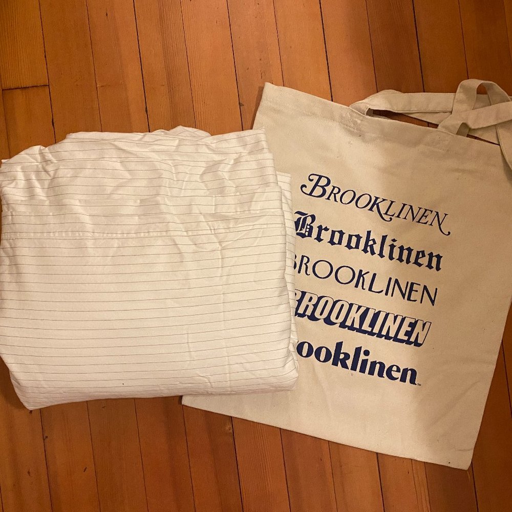 Brooklinen Luxe Smoke Stripe Duvet Cover - Full/Queen